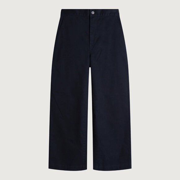 CROPPED LENGTH TWILL WIDE LEG PANT - Picture 3 of 3